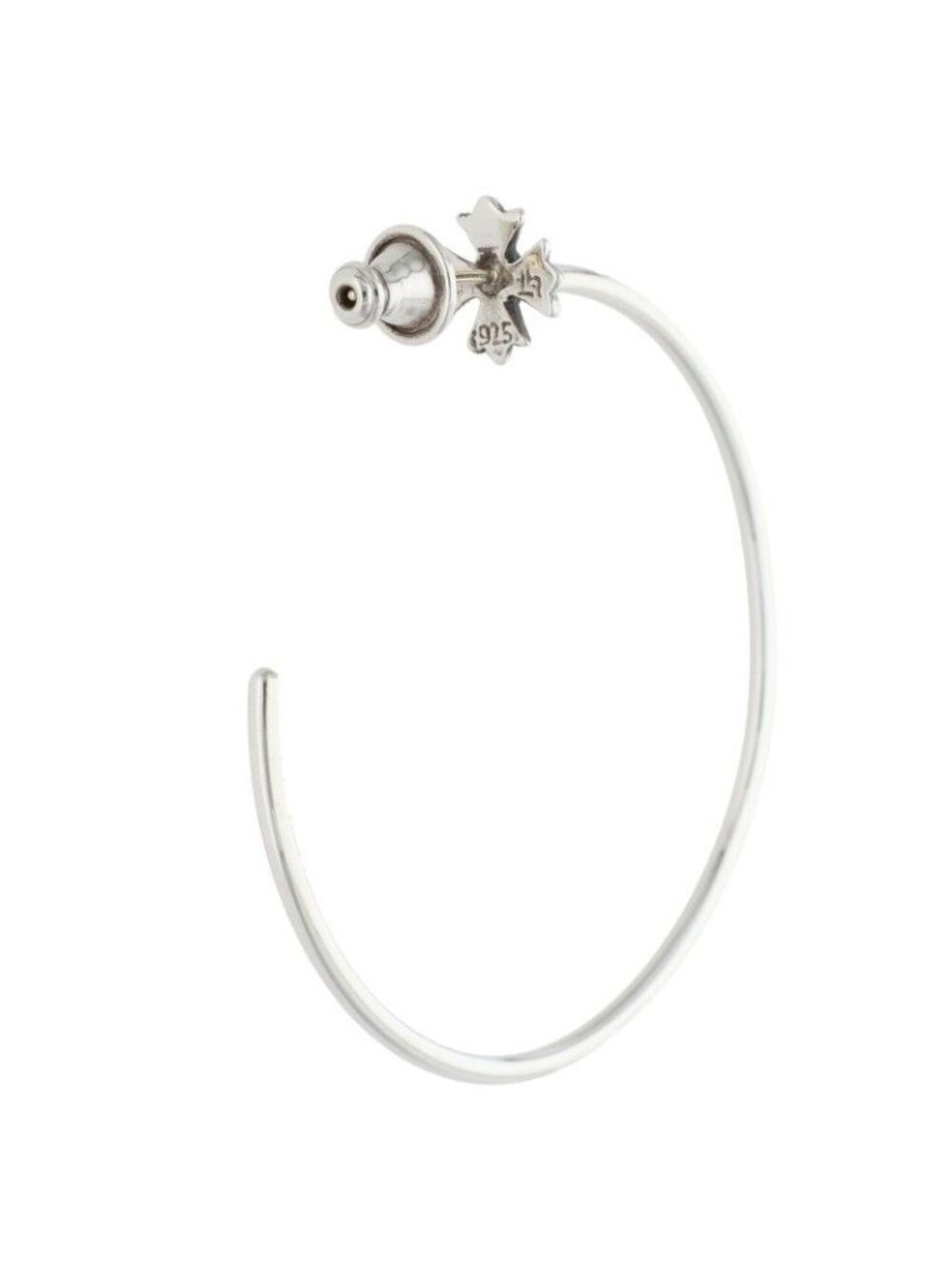 Chrome Hearts Hoop CH Pls CH Plus Silver Earrings - Picture 2 of 5